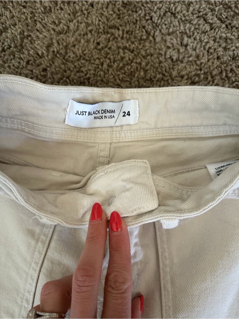 High-Rise Utility Wide Leg in Off-White - Picture 5 of 9